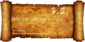 Héra Sára névjegykártya