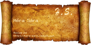 Héra Sára névjegykártya